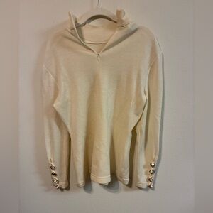 Vintage Mark Eisen 100% Pure Wool Quarter-Zip Top